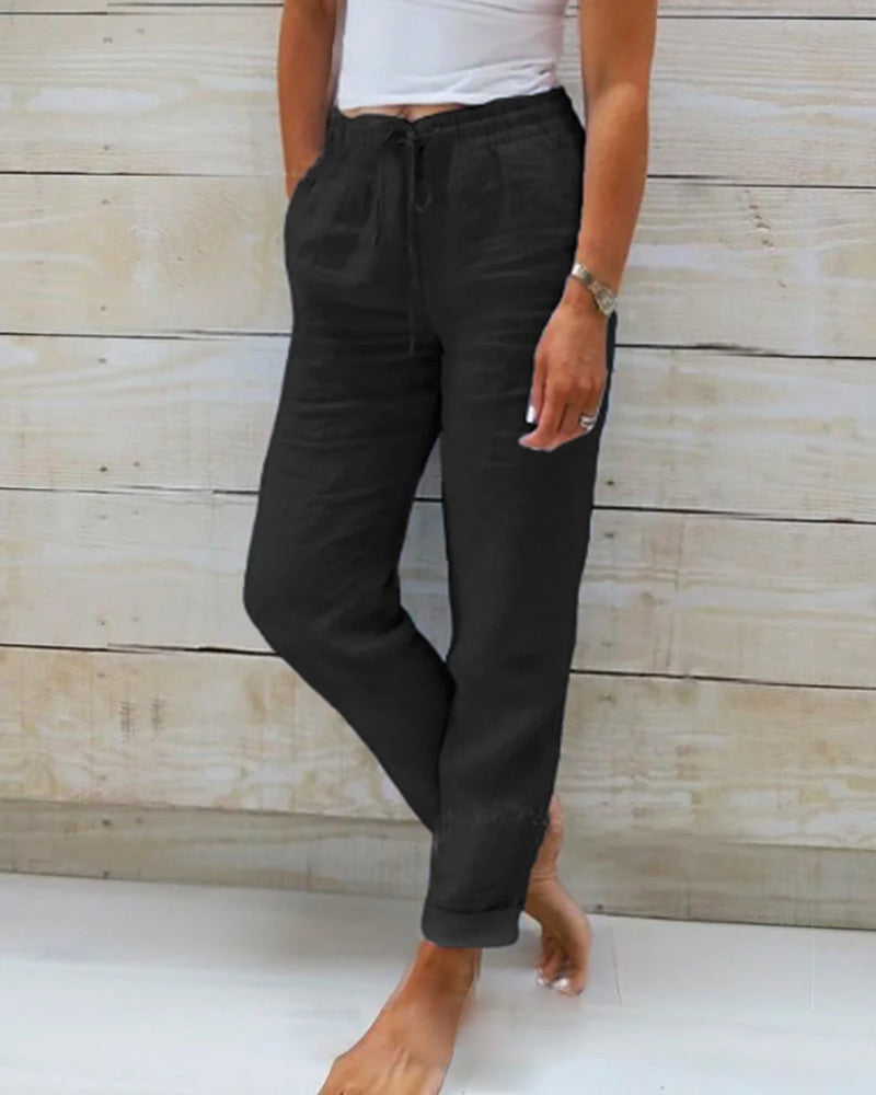 Miya™ Cotton Elasticated Trousers 1 + 1 Free