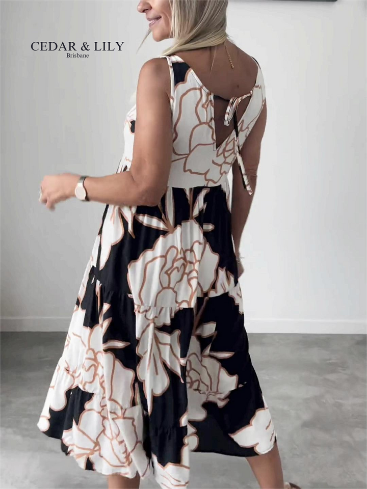 Amelia™ | Flowing Abstract Midi Dress