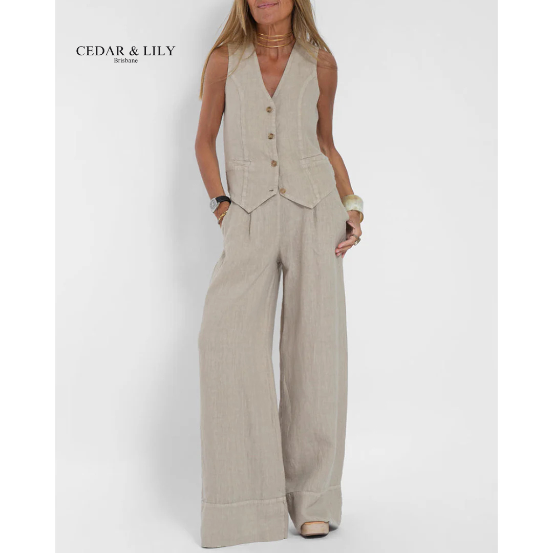 Alana Vest & Wide-Leg Pant Set