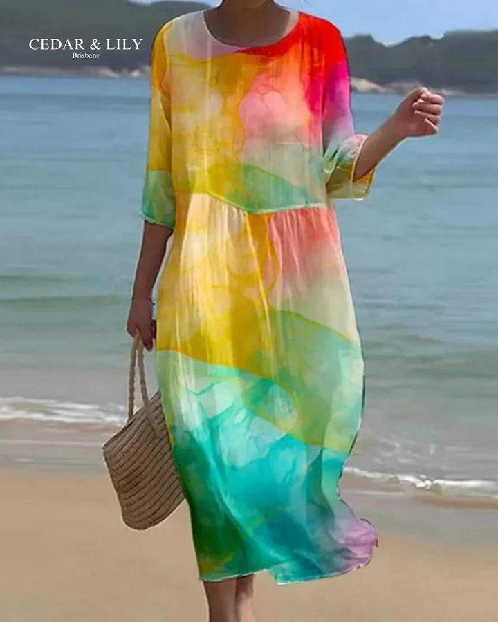 Serena™ | Ocean Breeze Watercolor Dress