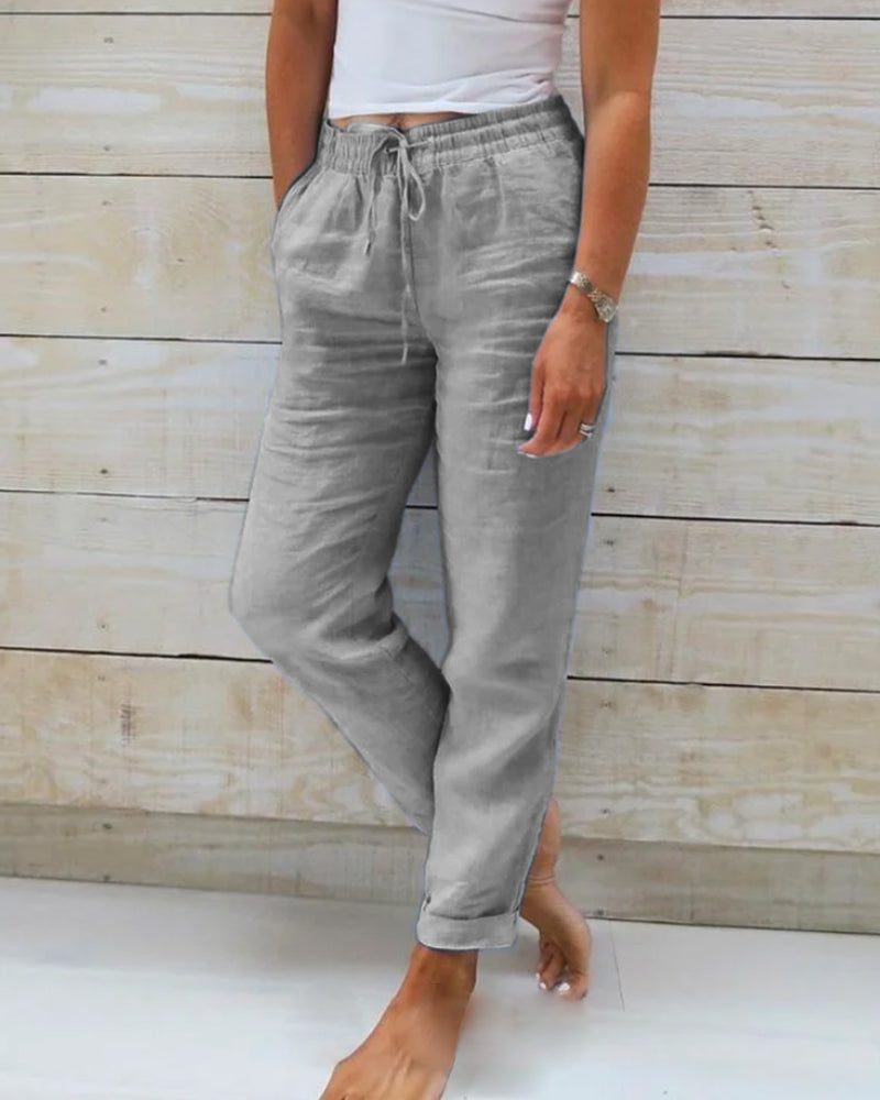 Miya™ Cotton Elasticated Trousers 1 + 1 Free