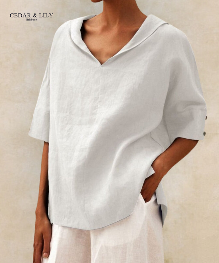 Maren™ | Relaxed Linen Tunic Top