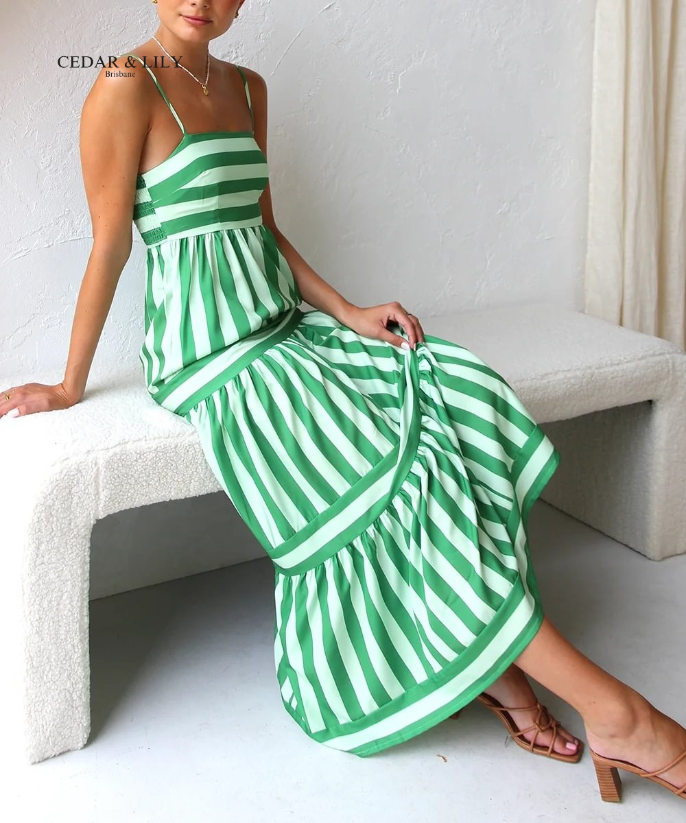 Kelly™ | Vibrant Striped Maxi Dress