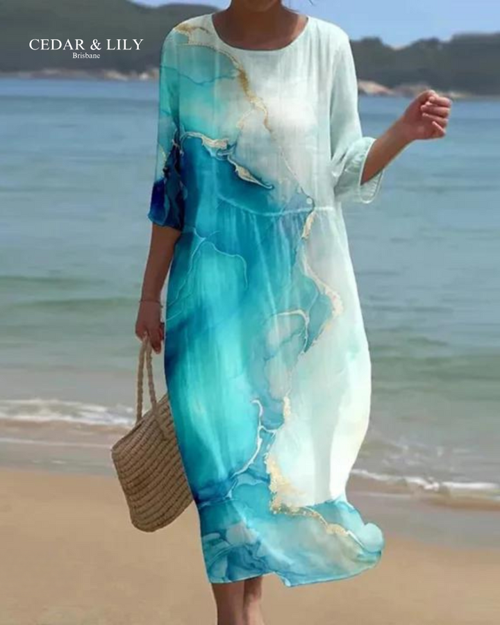 Serena™ | Ocean Breeze Watercolor Dress