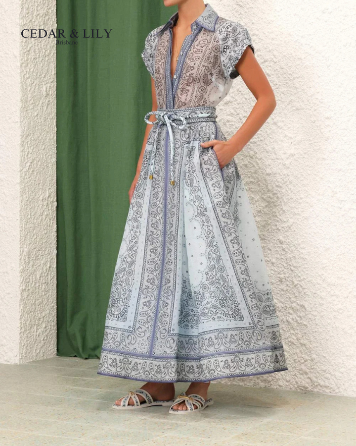 Lydia™ | Paisley Elegance Maxi Dress