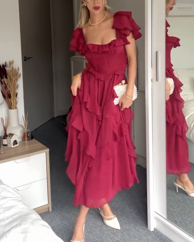 Ruby Ruffle Dress