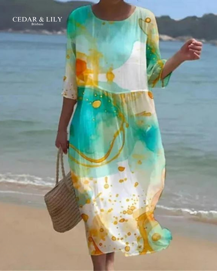 Serena™ | Ocean Breeze Watercolor Dress