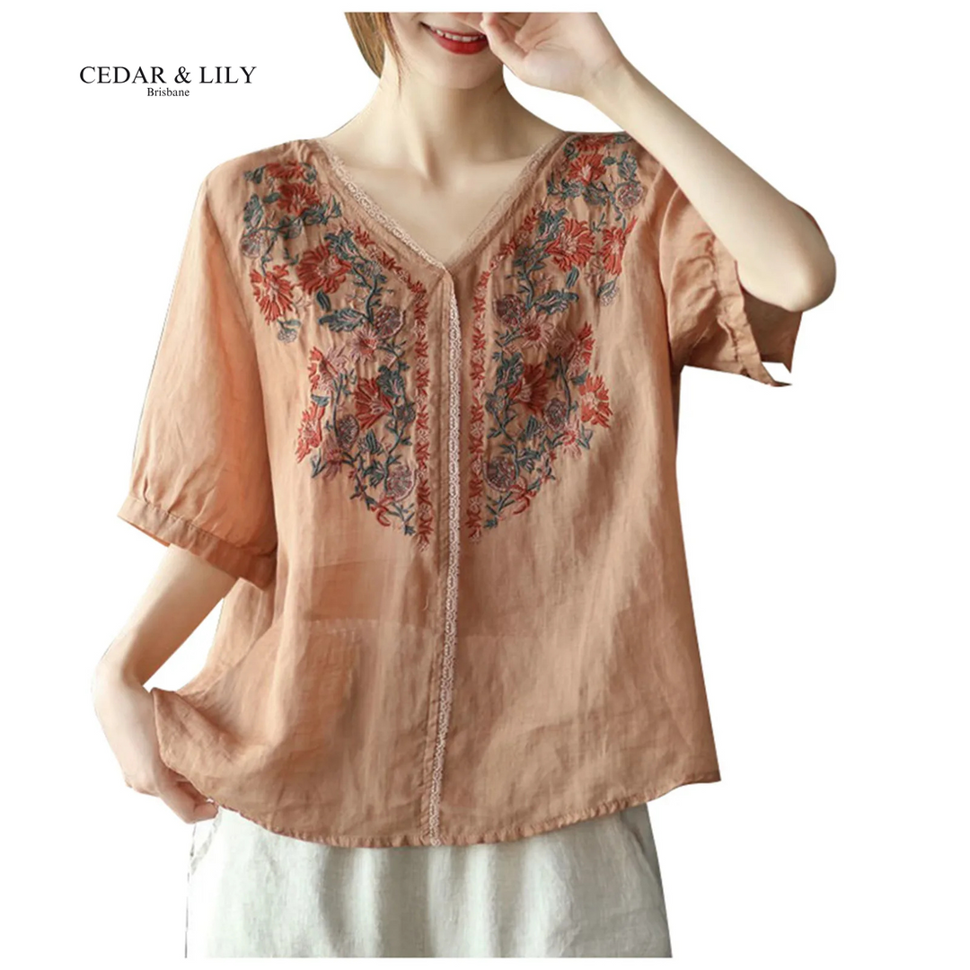 Lily™ | Elegant Floral Embroidered Blouse