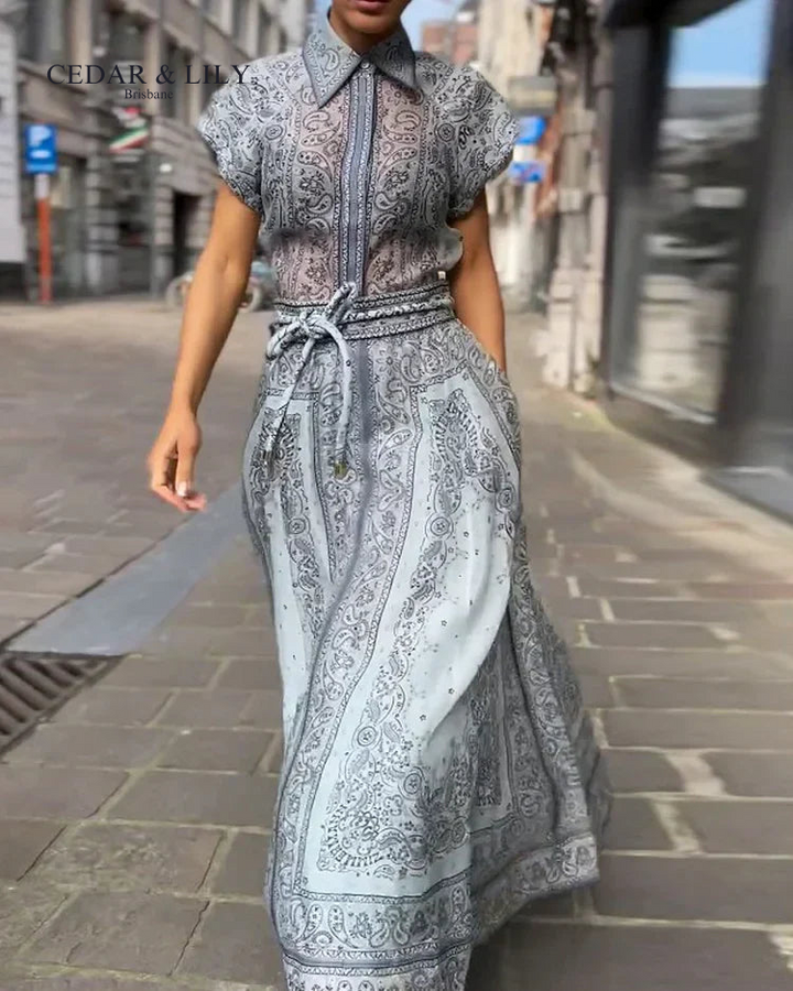 Lydia™ | Paisley Elegance Maxi Dress