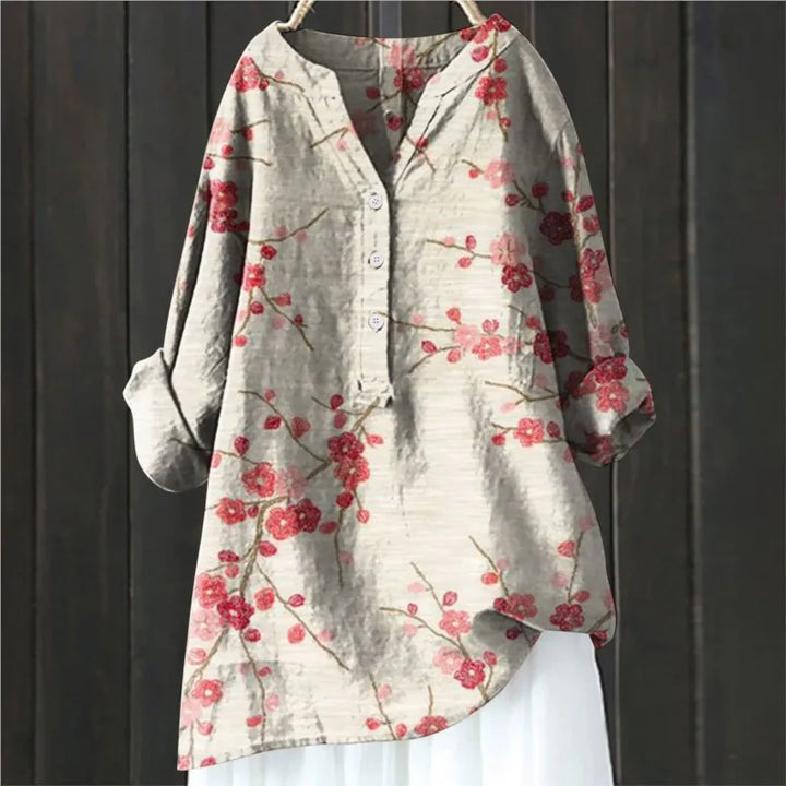 Skylar™ | Chic Blouse with Floral Accents