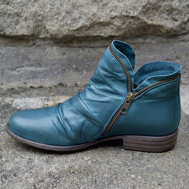 Abigail - Zip-Up Bio Leather Boots